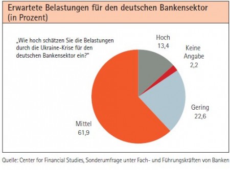 Erwartete Belastungen für den deutschen Bankensektor (in Prozent) Quelle: Center for Financial Studies, Sonderumfrage unter Fach- und Führungskräften von Banken